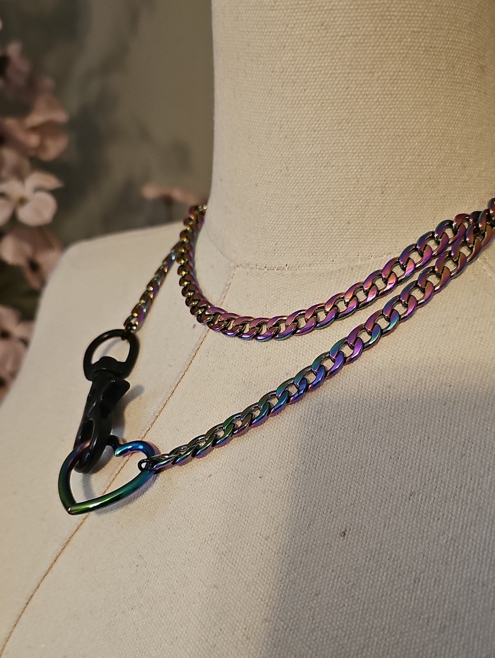Rainbow Heart Chain Necklace - Picture 3 of 5